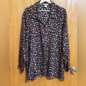 STUNT‎ collections 100% silk button down women’s blouse sz 20
